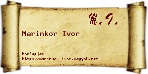 Marinkor Ivor névjegykártya